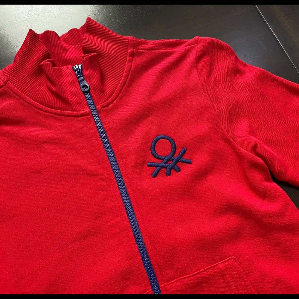 United Color of Benetton Boys Long Sleeve Sweatshirt with Zipper  Size L(8-9) - Picture 3 of 7